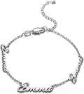 wholesale Stainless Steel Personalized Emma Name Bracelet Rose Gold Plated Cursive Script Chain-0-0
