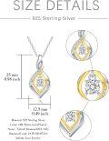 wholesale 18k Yellow and White Gold Plated 925 Sterling Silver Natural Diamond Infinity Pendant Necklace for Women s F-G-I1-I2-0-3