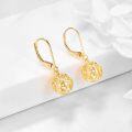 wholesale 14K Gold Heart Filigree Teardrop Leverback Dangle Earrings for Women - Birthday Gift Ideas-0-3