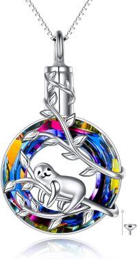 wholesale Sterling Silver Sloth Pendant Necklace Gifts for Women-Sloth Urn Necklace-Volcano