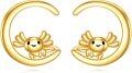 wholesale Gold 14K Moon Stud Earrings with Axolotl Design - Cute Animal Jewelry for Women-0-0