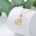 wholesale 14k Gold Horse Heart Pendant Necklace Wholesale With Cubic Zirconia Detailing-0-1
