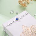 wholesale 925 Sterling Silver Crescent Moon Star Blue Stone Bracelet For Women-0-2