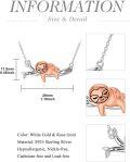 wholesale 925 Sterling Silver Sloth Pendant Necklace - Adorable Animal Charm s for Her-0-3
