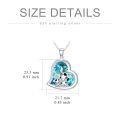 wholesale 925 Sterling Silver Mom Heart Shape Animal Pendant Necklaces for Women Girls Family Love Gift-0-129