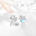 wholesale 925 Sterling Silver Monkey Opal Stud Hoop Earrings for Girls and Women-0-1