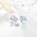 wholesale 925 Sterling Silver Monkey Opal Stud Hoop Earrings for Girls and Women-0-1