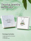 wholesale  Sterling Silver 2 Birthstones Rose Heart Necklace for Women -0-3