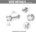 wholesale 14K Gold CZ 6mm 20G Straight Bone Nose Stud Ring Hypoallergenic-0-3