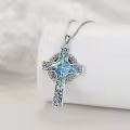 wholesale 925 Sterling Silver Celtic Knot Abalone Shell Cross Pendant Necklace Wholesale for Women Men - Religious Christian s-0-1