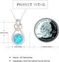 wholesale 925 Sterling Silver Infinity Turquoise Pendant Necklaces Gifts for Women-0-2