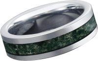 wholesale 925 Sterling Silver Green Moss Agate Band Ring 4 6 8mm for Men Women Wedding Gift-Single-6mm width