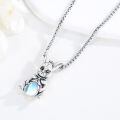 wholesale 925 Sterling Silver Rabbit Pendant Necklace Wholesale With Rainbow Moonstone Eyes-0-1