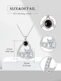 wholesale 925 Sterling Silver Black Pearl Highland Cow Necklace Heart-shaped Pendant-0-1