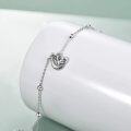 wholesale 925 Sterling Silver Sloth Charm Anklet for Women Girls Minimalist Animal  6-8 Adjustable Chain Length-0-2