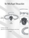 wholesale TOUPOP St Michael Bracelet For Men Women 925 Sterling Silver Saint Michael Adjustable Link Bracelet Religious Protection Jewelry Christmas Gifts For Men Dad Friends Son -0-1
