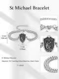 TOUPOP Sterling Silver St Michael Bracelet Religious Protection Jewelry-0-1