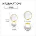 wholesale 925 Sterling Silver & 18K Gold Plated Pearl Circle Stud Earrings for Women s-0-3