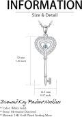 wholesale 925 Sterling Silver Round Cut Moissanite Heart Key Pendant Necklace for Women-0-1