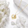 wholesale 14K Gold Diamond Delicate Heart Cross Pendant Necklace for Women-0-2