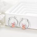 wholesale 925 Sterling Silver Corgi Dog Huggie Hoop Earrings for Women Girls-0-2
