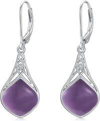 wholesale Sterling Silver Celtic Teardrop Drop Earrings Jewelry Gifts for Women-Amethyst