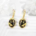 wholesale 925 Sterling Silver Black Onyx Honeycomb Bee Drop Earrings for Women - Unique Bumblebee s-0-2