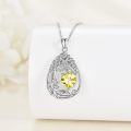 wholesale Sterling Silver Yellow Gold Plated Gemstone Tree of Life Pendant Necklace-0-162