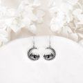 wholesale 925 Sterling Silver Gothic Bat & Crescent Moon Drop Earrings for Women-0-3