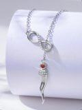 wholesale 925 Sterling Silver Infinity & Cornicello Charm Lucky Amulet Pendant Necklace for Women-0-2