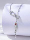 wholesale 925 Sterling Silver Infinity & Cornicello Charm Lucky Amulet Pendant Necklace for Women-0-2
