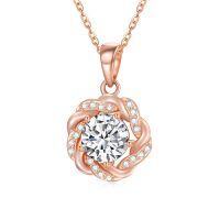 wholesale 14k Rose Gold Pendant Necklace-A- Flower Knot Necklace