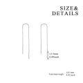 wholesale 925 Sterling Silver Threader Chain Dangle Earrings with Long Bar Pendant for Women-0-2