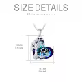 TOUPOP Sterling Silver Blue Crystal Tree Of Life Cow Necklace Jewelry Gifts-0-4