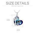 TOUPOP Sterling Silver Blue Crystal Tree Of Life Cow Necklace Jewelry Gifts-0-4