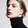 wholesale 925 Sterling Silver Butterfly Hoop Earrings Dark Oxidized Finish For Women-0-2