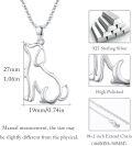 wholesale 925 Sterling Silver Cat Silhouette Pendant Necklace - Adorable  for Women and Girls-0-4