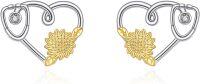wholesale 925 Sterling Silver Sunflower CZ Heart Stud Earrings for Women Gift Ideas-Stethoscope