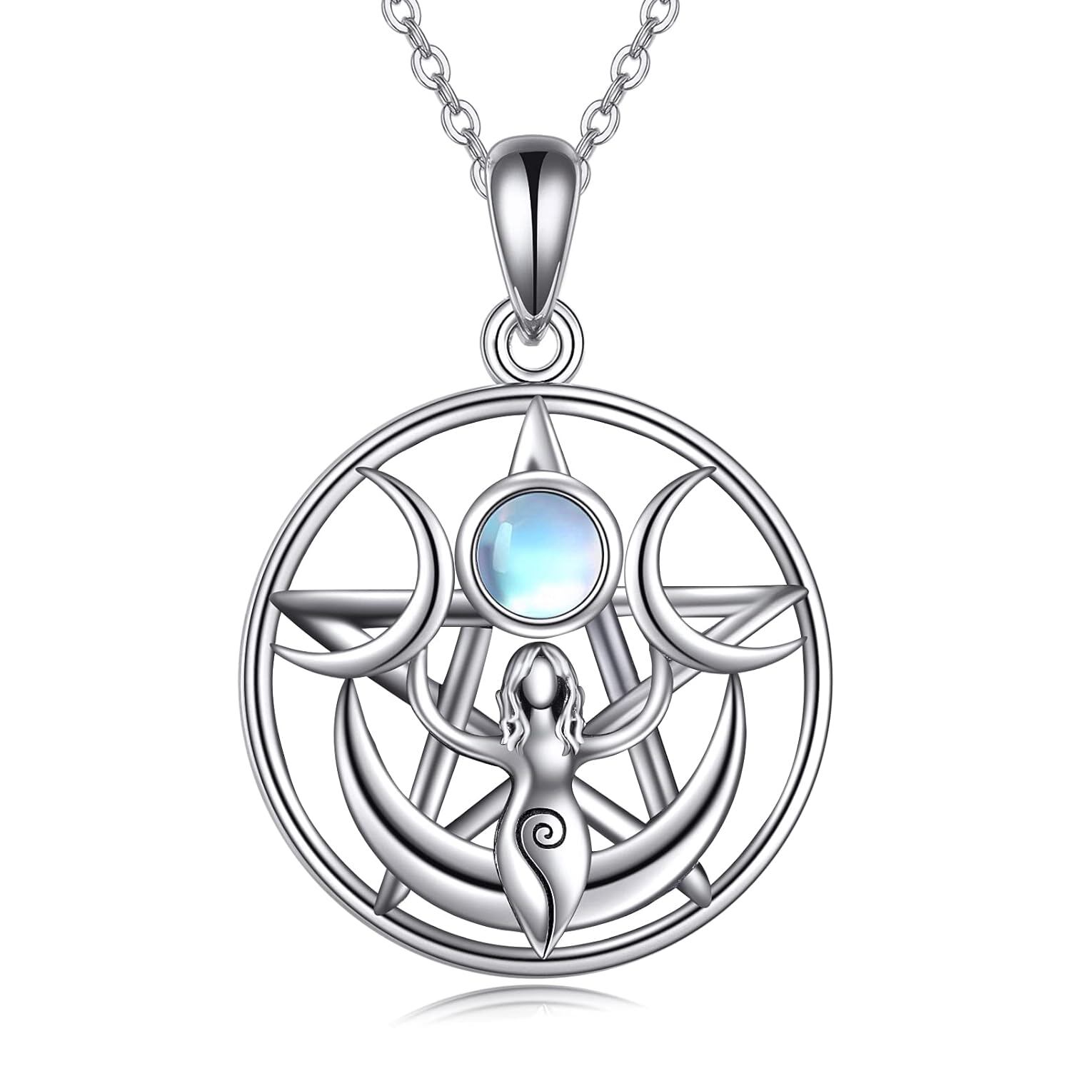 Wholesale 925 Sterling Silver Pentacle Pendant Necklace With