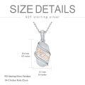 wholesale 925 Sterling Silver Mom Moss Agate Pendant Necklace Two Tone Rose Gold-0-5