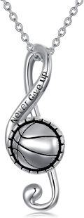 wholesale 925 Sterling Silver Never Give Up Basketball Infinity Pendant Necklace for Women-0-0