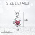 wholesale TOUPOP January Birthstone Necklace For Women Garnet Necklace Pendant 925 Sterling Silver Infinity Love Moon Jewelry Birthday Christmas Gifts For Women Mom Wife Girlfriend -0-5
