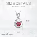 TOUPOP Sterling Silver Garnet Infinity Love Moon Pendant Necklace-0-5