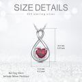 TOUPOP Sterling Silver Garnet Infinity Love Moon Pendant Necklace-0-5