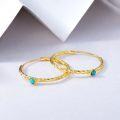 wholesale 925 Sterling Silver with Turquoise Stone Circle Endless Hoop Earrings for Women-0-16