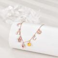 wholesale 925 Sterling Silver Lucky Charm Necklace With Crescent Moon Hamsa Eye Amber Yellow Crystal Rose Gold Plated Pendant-0-3