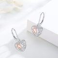 wholesale 925 Sterling Silver Horse Head in Heart Shape Dangle Earrings for Women-0-2