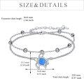 wholesale 925 Sterling Silver Blue Fire Opal Turtle Charm Anklet for Women-0-3