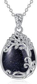 wholesale Sterling Silver Moonstone Filigree Teardrop Pendant Necklace for Women-0-52