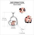 wholesale 925 Sterling Silver Love You Forever Cow Heart Pendant Necklace-0-3